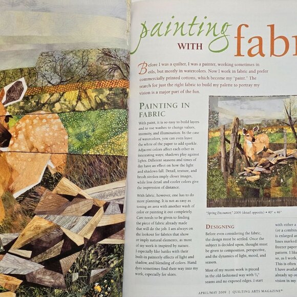 Quilting Arts Magazine April May 2009 Art Quilt Landscapes Collage Piece And Sti - Picture 6 of 14